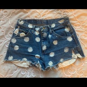 Urban Outfitters Wrangler Polka Dot Jean Shorts